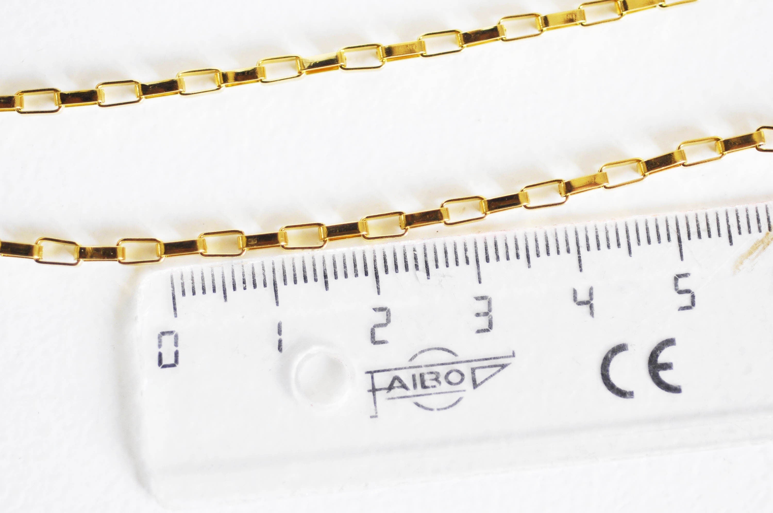 EP Collier acier doré 18k maille rectangle,chaine qualite,création bijoux,chaine complète,acier inoxydable,4x2mm,chaine complète-G1757
