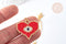 EP-Collier sautoir pendentif tissage coeur oeil protecteur perle de rocailles acier doré 50cm, cadeau pour femme, x1 G7687
