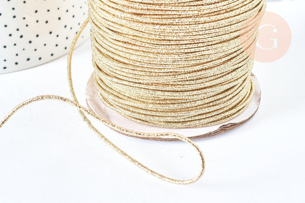 EP-Cordon doré rigide polyester 2mm, x 1Mètre (G6854)