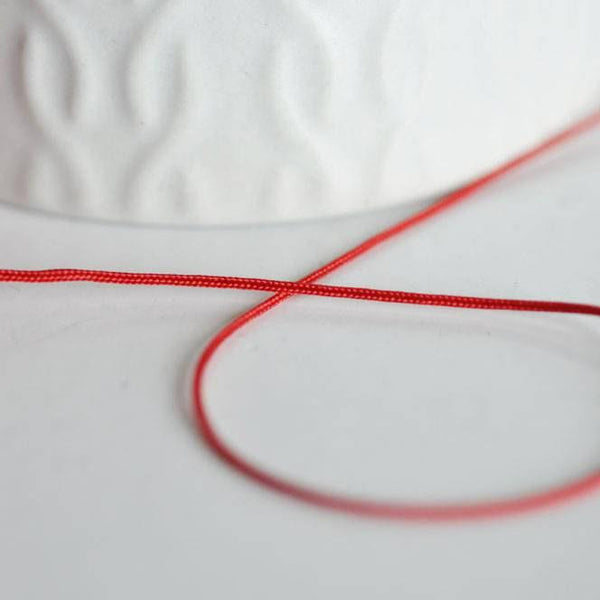 EP Cordon polyester rouge 0.7mm, 5 ou 10 mètres,G3218