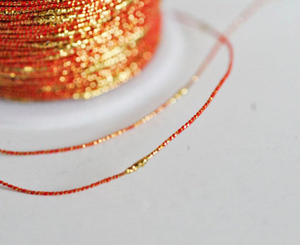 EP Cordon rouge or, fabrication bijoux, création bijoux,ruban mariage,fourniture créative, scrapbooking, largeur 1.5mm, longueur 1 mètre-G1489