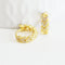 EP Créoles laiton doré 18k Feuille zircon cristal blanc bijoux doré, oreille percée, cadeau anniversaire,paire boucles cristal, 13.5mm,G3150