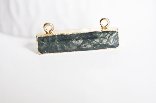 EP ÉPUISÉ Pendentif rectangle agate verte mousse,pendentif bijoux, pendentif agate,pendentif pierre, agate naturelle,agate mousse,30.5mm,G2654