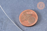 Fil d'acier inoxydable platine argenté 0.8mm, x1mètre (G6438)