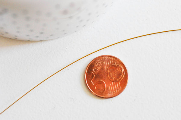 EP Fil nylon métallique acier inoxydable doré, fil bijoux, fil gainé métal, creation bijoux,0,45mm, x 2 mètres G5116