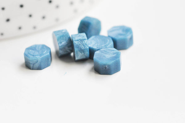 EP Granulés cire bleu nacré à cacheter, fourniture pour création sceaux personnalisés pour sceaux et invitations de mariage DIY, les 100 G3509