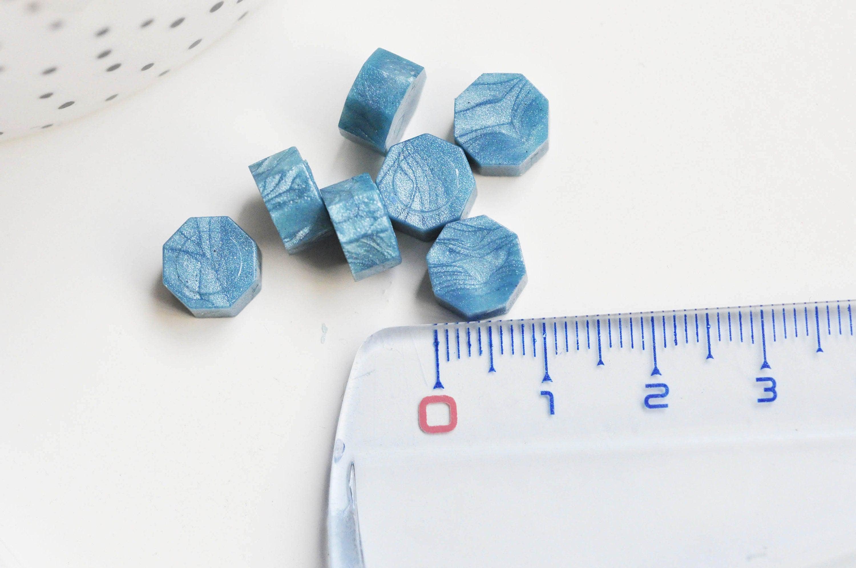 EP Granulés cire bleu nacré à cacheter, fourniture pour création sceaux personnalisés pour sceaux et invitations de mariage DIY, les 100 G3509