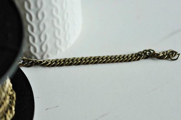 EP Grosse chaine bronze, création de bijoux, Chaine plate bronze, fourniture créative, grosse chaine, chaine bronze,maille 6mm, 1 mètre-G1929