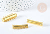 EP-Intercallaire fermoir aimanté double bracelet 2x5 rangs laiton doré 31mm, x1 (G8836)