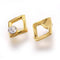 EP Losange à coller zamac doré et zircon,fournitures à coller pour décorer pierres et bijoux en inclusion résine,7x5.5mm, x 2 G4665