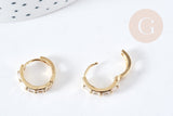 EP-Mini créoles zircons laiton doré 18K 15mm, la paire (G8760)