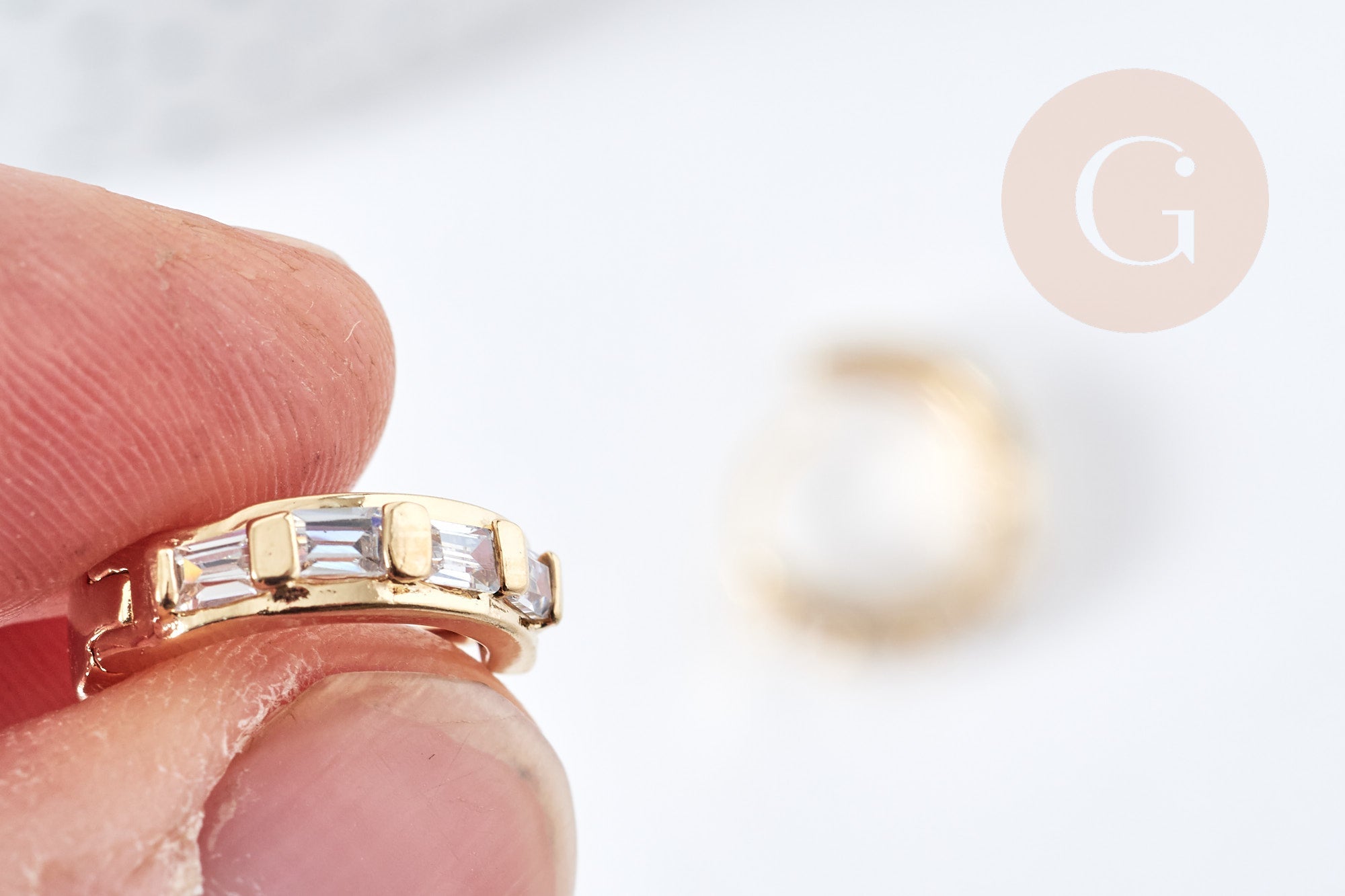 EP-Mini créoles zircons laiton doré 18K 15mm, la paire (G8760)