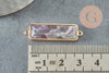 EP-Pendentif Connecteur rectangle améthyste naturelle laiton doré 34mm,x1 G3935