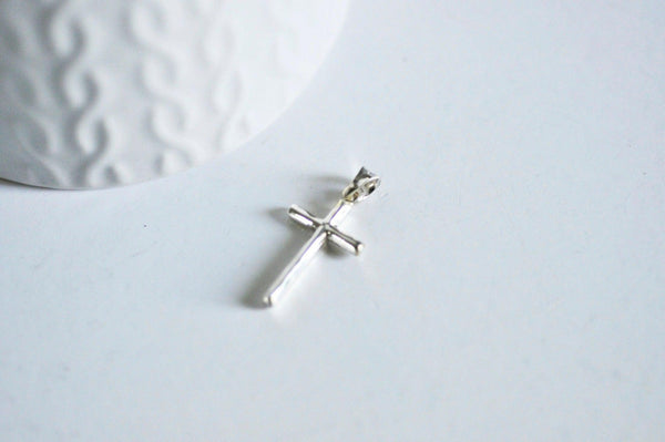 EP Pendentif Croix argent massif,pendentif religieux,c,création collierroix communion,argent 925, création bijoux,25mm-G1328