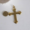 EP Pendentif Grande Croix métal doré , fournitures créatives, pendentif doré, croix dorée, fabrication bijoux,7.5cm,G2368
