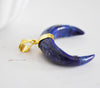 EP Pendentif Lune Lapis Lazulis,creation bijou, Pendentif bijoux, pendentif pierre, pierre naturelle, lapis lazulis naturelle, 32mm-G1377