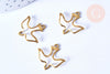 EP Pendentif Oiseau Colombe laiton brut 22mm, x2 (G6519)