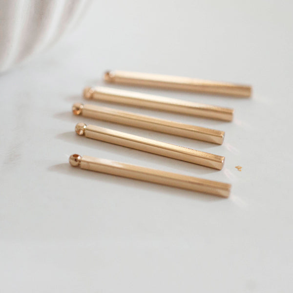 EP Pendentif barre rectangulairelaiton doré 14K, fournitures créatives, perles plaquée or, apprêt doré,création bijoux,24mm,x 10