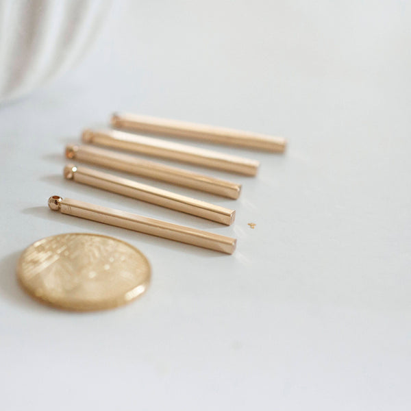 EP Pendentif barre rectangulairelaiton doré 14K, fournitures créatives, perles plaquée or, apprêt doré,création bijoux,24mm,x 10