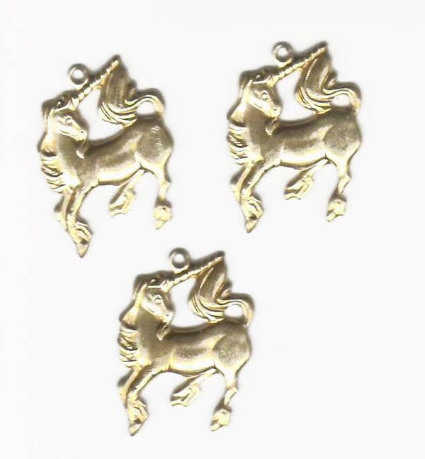 EP Pendentif/ breloque Licorne en laiton brut