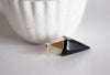 EP Pendentif cône pointe agate noire, pendentif pierre, support doré, création bijoux, pierre naturelle, 37mm, x1,G1042