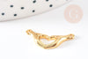 EP -Pendentif connecteur main coeur laiton doré 18K, création de bijoux doré,10,5mm, x1 G3833