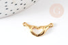 EP -Pendentif connecteur main coeur laiton doré 18K, création de bijoux doré,10,5mm, x1 G3833