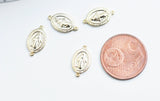 EP Pendentif connecteur ovale Vierge Marie 15mm,creation de bijoux en acier inoxydable, x1 G4320