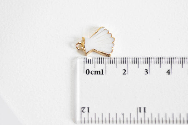 EP Pendentif coquillage nacre blanche naturelle doré,pendentif coquillage nacre,coquillage blanc,création bijou, 18mm, x1,MARTINE