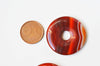 EP Pendentif donut cornaline naturelle 35mm, x1 (G3977)