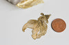EP Pendentif estampe filigrane poisson japonais laiton doré 49 x 31 mm, x2 G3638
