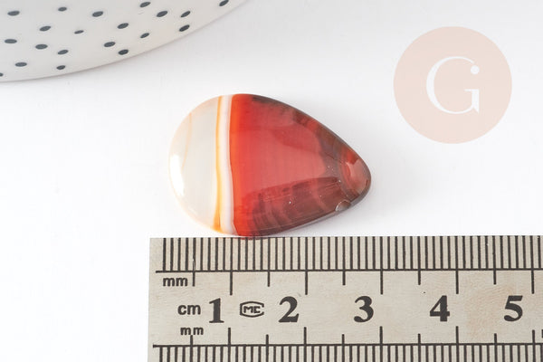 EP Pendentif goutte cornaline naturelle 24-28mm, x1 G4871