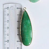 EP Pendentif goutte jade vert doré, fournitures créatives,pendentif jade, pendentif pierre,jade naturel, jade vert,58mm, x1, G2529