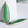 EP Pendentif goutte jade vert doré, fournitures créatives,pendentif jade, pendentif pierre,jade naturel, jade vert,58mm, x1, G2529