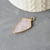 EP-Pendentif goutte quartz rose laiton doré,pendentif bijoux,pendentif pierre,quartz rose naturel,pendentif quartz rose,28mm, x1, G3940