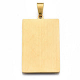 Pendentif médaille rectangle tempérance acier 201 doré inoxydable 40mm, pendentif carte tarot, x1 G6083