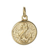 EP-Pendentif médaille ronde ancre acier doré, pendentif doré,sans nickel,laiton doré, création bijoux,médaille or,2.2cm-G1900