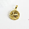 EP Pendentif médaille ronde capricorne laiton doré 18K 16.5mm, x1 (G5333)