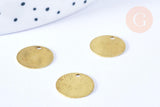 EP-Pendentif médaille ronde laiton brut 12mm x5 (G6508)