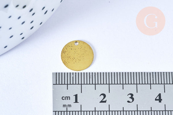 EP-Pendentif médaille ronde laiton brut 12mm x5 (G6508)