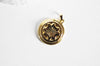 EP Pendentif médaille ronde trèfle acier doré, pendentif doré,sans nickel,laiton doré, création bijoux,médaille or,2.7cm-G1502