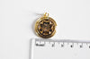 EP Pendentif médaille ronde trèfle acier doré, pendentif doré,sans nickel,laiton doré, création bijoux,médaille or,2.7cm-G1502