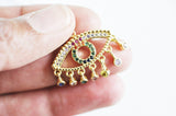 EP-Pendentif oeil doré cristal zircon coloré, porte-bonheur en laiton doré mauvais oeil pour création bijoux,28mm, x1,G3375