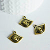 EP Pendentif oeil vieil or,pendentif doré, porte-bonheur,mauvais oeil,argent tibétain doré,création bijoux,x 10,4.5cm-G718