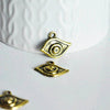 EP Pendentif oeil vieil or,pendentif doré, porte-bonheur,mauvais oeil,argent tibétain doré,création bijoux,x 10,4.5cm-G718