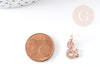 EP-Pendentif or rose esperluette cristal blanc laiton or rose,15mm, x1 G4667