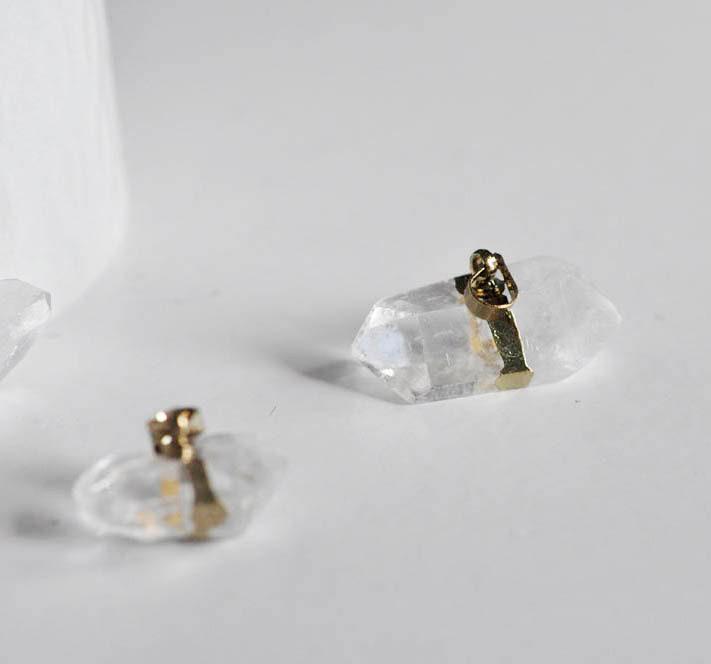 EP Pendentif pointe cristal transparent doré,fournitures créatives,pendentif, pendentif pierre,cristal naturel, pendentif cristal,20-45mm-G793