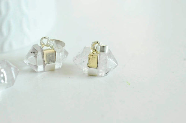 EP Pendentif pointe cristal transparent,fourniture créative,pendentif bijoux, pendentif pierre, pendentif cristal,pendentif argenté,22mm,G2484