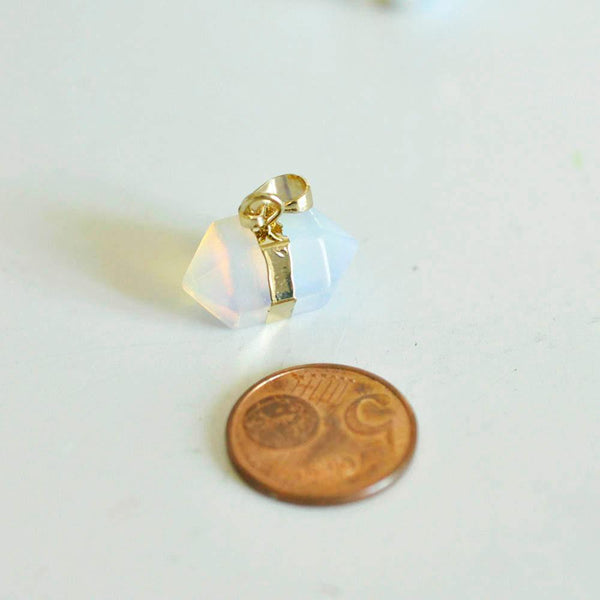 EP Pendentif pointe opalite,fourniture créative,pendentif bijoux, pendentif pierre,opalite, pendentif opale,22mm-G93