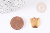 EP Pendentif pomme laiton brut 16mm, création bijoux fruits laiton brut x2 G9084